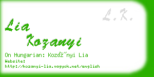 lia kozanyi business card
